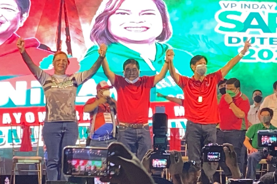 Outgoing Caloocan Mayor Oscar Malapitan endorses presidential candidate Ferdinand 'Bongbong' Marcos Jr and runningmate Davao City Mayor Sara Duterte-Carpio, February 19, 2022. Anjo Bagaoisan, ABS-CBN News