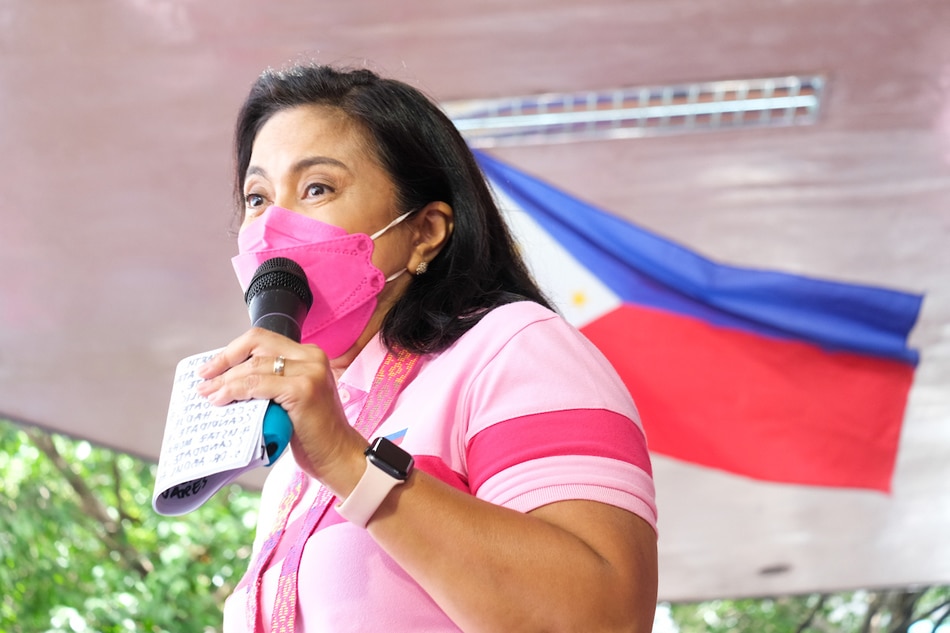 Vice President and Halalan 2022 presidential candidate Leni Robredo greets supporters during a people’s rally at the Iligan City Public Plaza, Iligan City on February 22. VP Leni Media handout