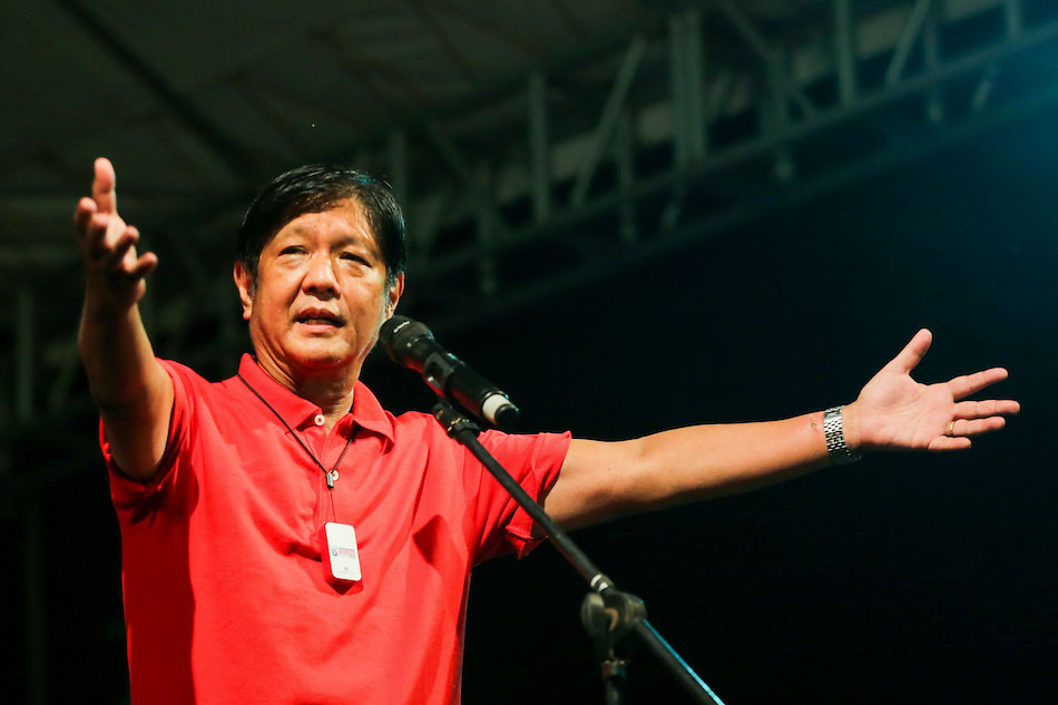 Presidential and Vice Presidential aspirants Ferdinand Marcos Jr., and Sara Duterte hold their campaign sortie in the town of Narvacan in Ilocos Sur on February 17, 2022. Jonathan Cellona, ABS-CBN News