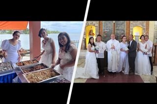 Catering crew sa E. Samar, nagluto't nagsilbi pa rin sa kanilang wedding reception