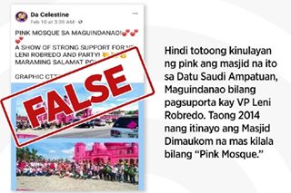 Fact Check: 2014 pa ipinatayo ang 'Pink Mosque' ng Maguindanao