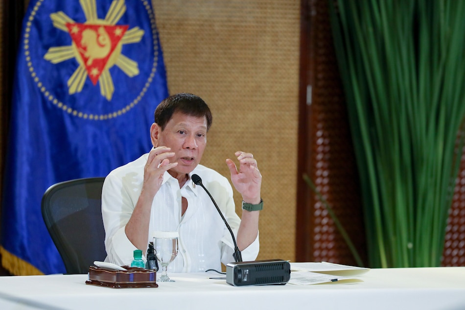 President Rodrigo Roa Duterte talks to the people after holding a meeting with key government officials at the Malacañan Palace on Feb. 28, 2022. Karl Alonzo, Presidential Photo