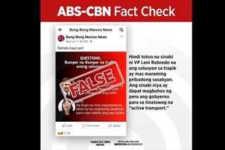 Mas maraming sasakyan sagot sa trapik hindi sinabi ni Leni