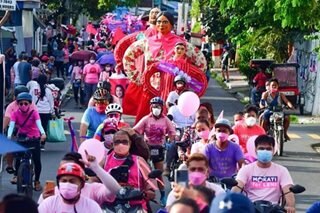 Kakampink Higantes march in Angono, Rizal