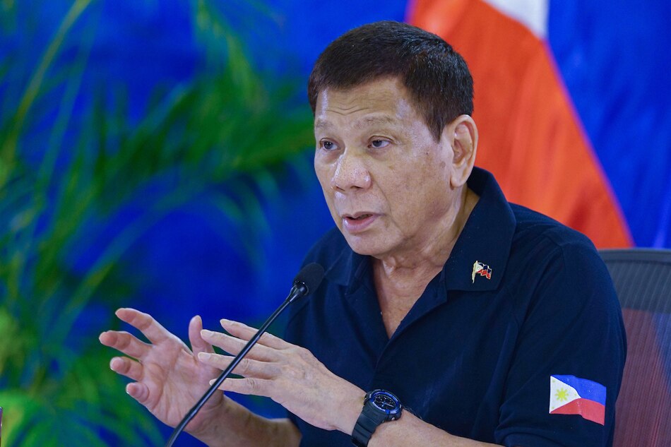 President Rodrigo Duterte delivers a public address after holding a meeting with key government officials at the Arcadia Active Lifestyle Center in Matina, Davao City on March 15, 2022. Joey Dalumpines, Presidential Photo