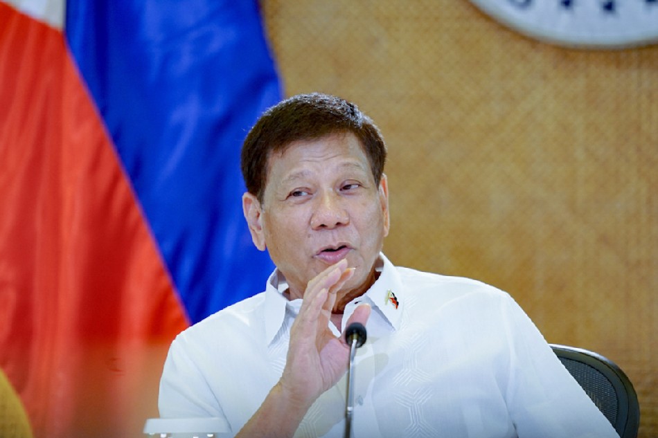 President Rodrigo Duterte talks to the people after holding a meeting with key government officials at the Malacañan Palace on March 7, 2022. King Rodriguez, Presidential Photo