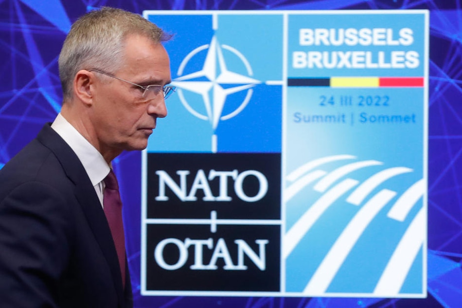 NATO Secretary General Jens Stoltenberg attends a press conference previewing an extraordinary NATO Summit at the Alliance headquarters in Brussels, Belgium, on March 23, 2022. Stephanie Lecocq, EPA-EFE