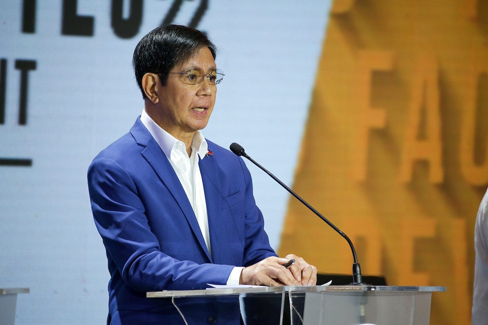 Presidential candidate Senator Ping Lacson during the second Commission on Elections’ #PilipinasDebates2022: The Turning Point at the Sofitel Tent in Pasay City on April 3, 2022. Mark Demayo, ABS-CBN News