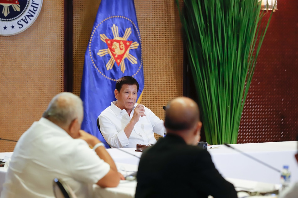 President Rodrigo Duterte presides over the joint Armed Forces of the Philippines-Philippine National Police command conference at the Malacañan Palace on April 6, 2022. Rey Baniquet, Presidential Photo/file