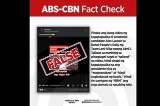 FACT CHECK: Pineke ang video ng tagapagsalita ni Alex Lacson sa Leni-Kiko Bohol People’s Rally