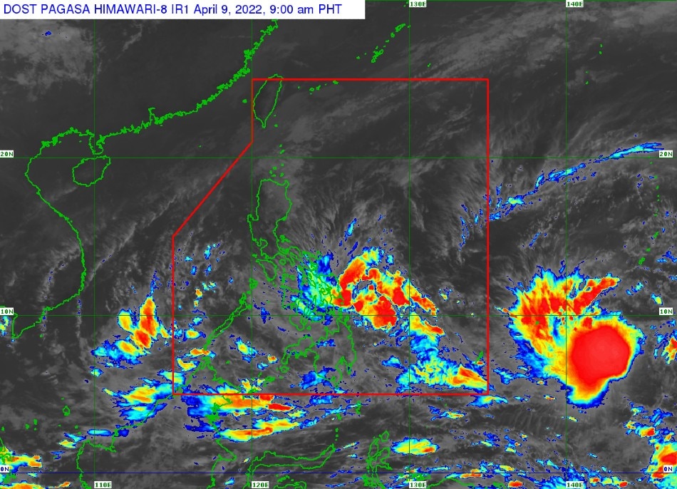 With Agaton entering the Philippine area of responsibility, intense rains will be experienced at times during the day over Eastern Visayas, Dinagat Islands, and Surigao del Norte. Handout