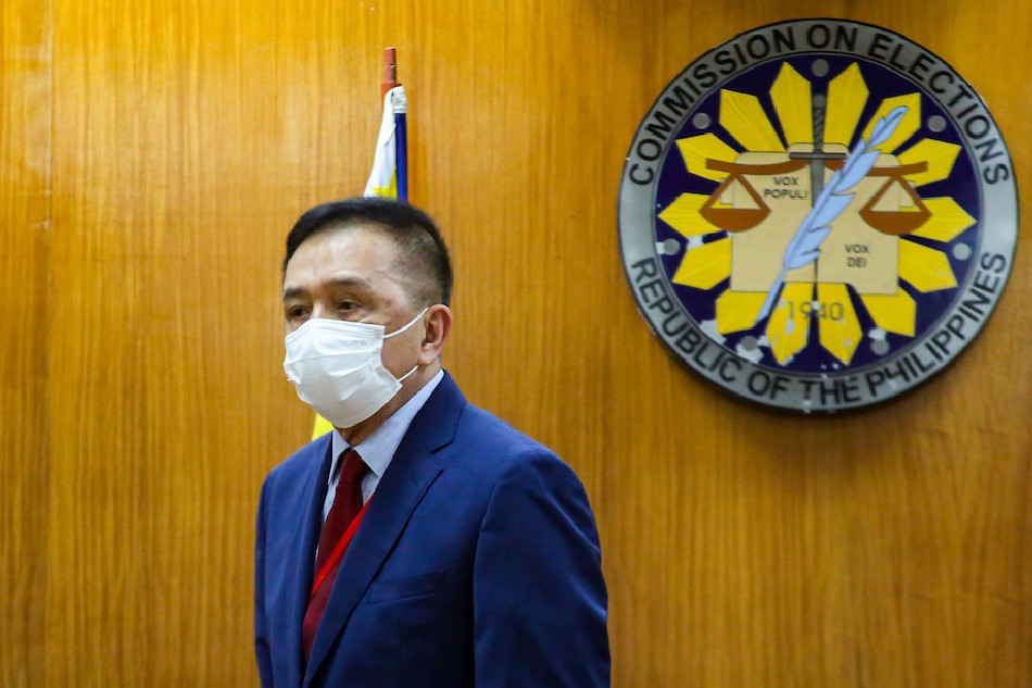New chairman of the Commission on Elections (Comelec) Saidamen Balt Pangarungan during the turn-over ceremony at the Comelec headquarters in Intramuros Manila on March 09, 2022. Jonathan Cellona, ABS-CBN News