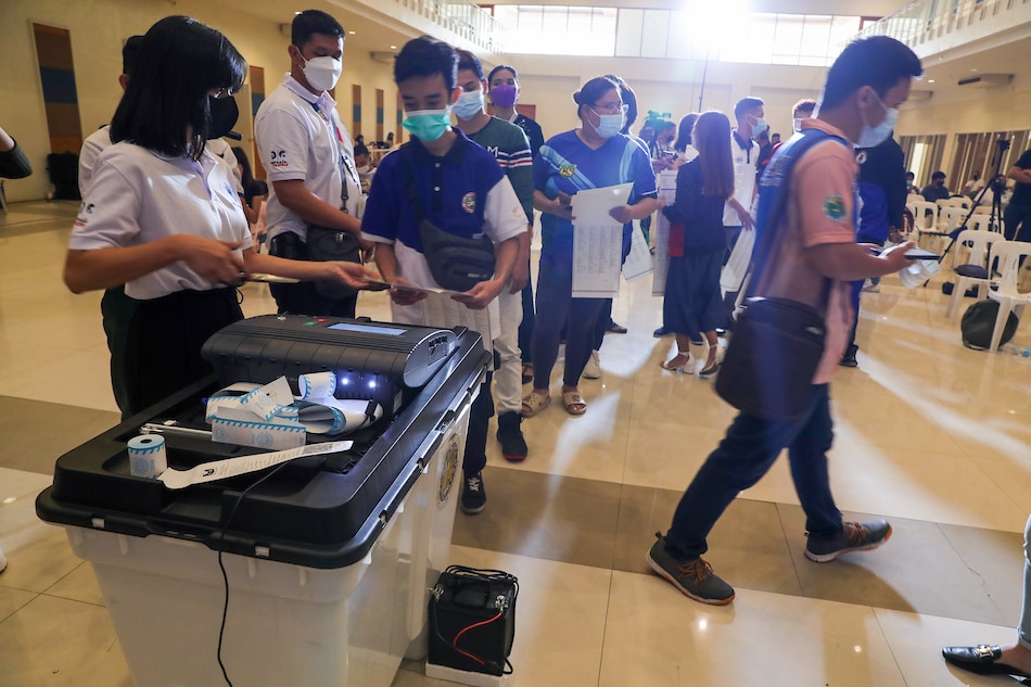 Young people participate during mock election as part of the Commission on Election’s information drive for the youth at the Marikina Convention Center on April 4, 2022. Jonathan Cellona, ABS-CBN News