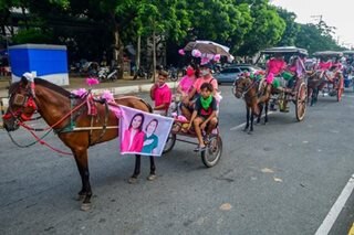 Supporters ng Leni-Sara nag-caravan ng mga kalesa