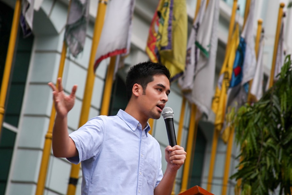 Newly elected Pasig City Mayor Vico Sotto delivers a speech during his first day in office at the Pasig city hall on July 1, 2019. Jonathan Cellona, ABS-CBN News