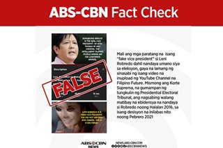 FACT CHECK: Hindi totoong dinaya ni VP Leni Robredo si Bongbong Marcos noong 2016
