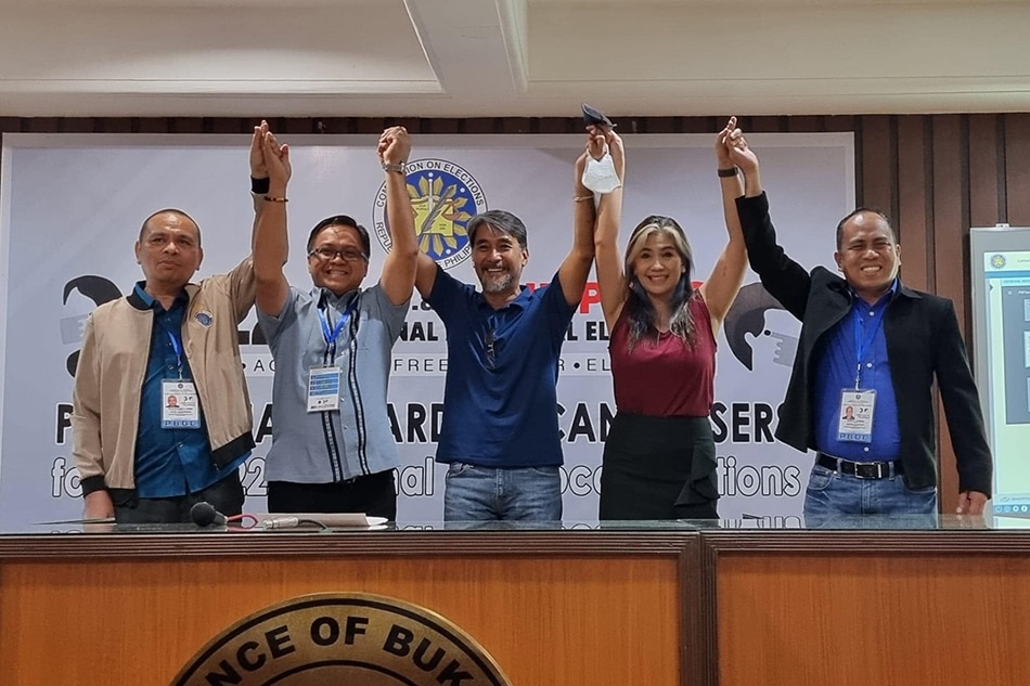 Bukidnon congressman Oneil Roque celebrates after being proclaimed as the winner of the Bukidnon gubernatorial race on Tuesday. Courtesy of Comelec-Bukidnon
