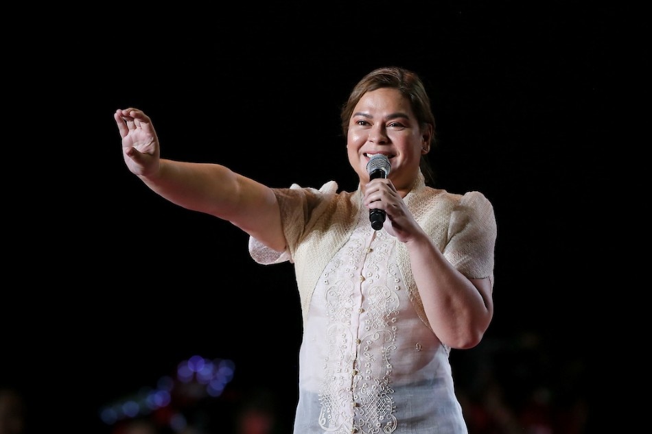 Davao City Mayor and vice presidential candidate Sara Duterte-Carpio at the UniTeam miting de avance along Aseana Avenue in Parañaque on May 7, 2022. Fernando G. Sepe Jr., ABS-CBN News/file