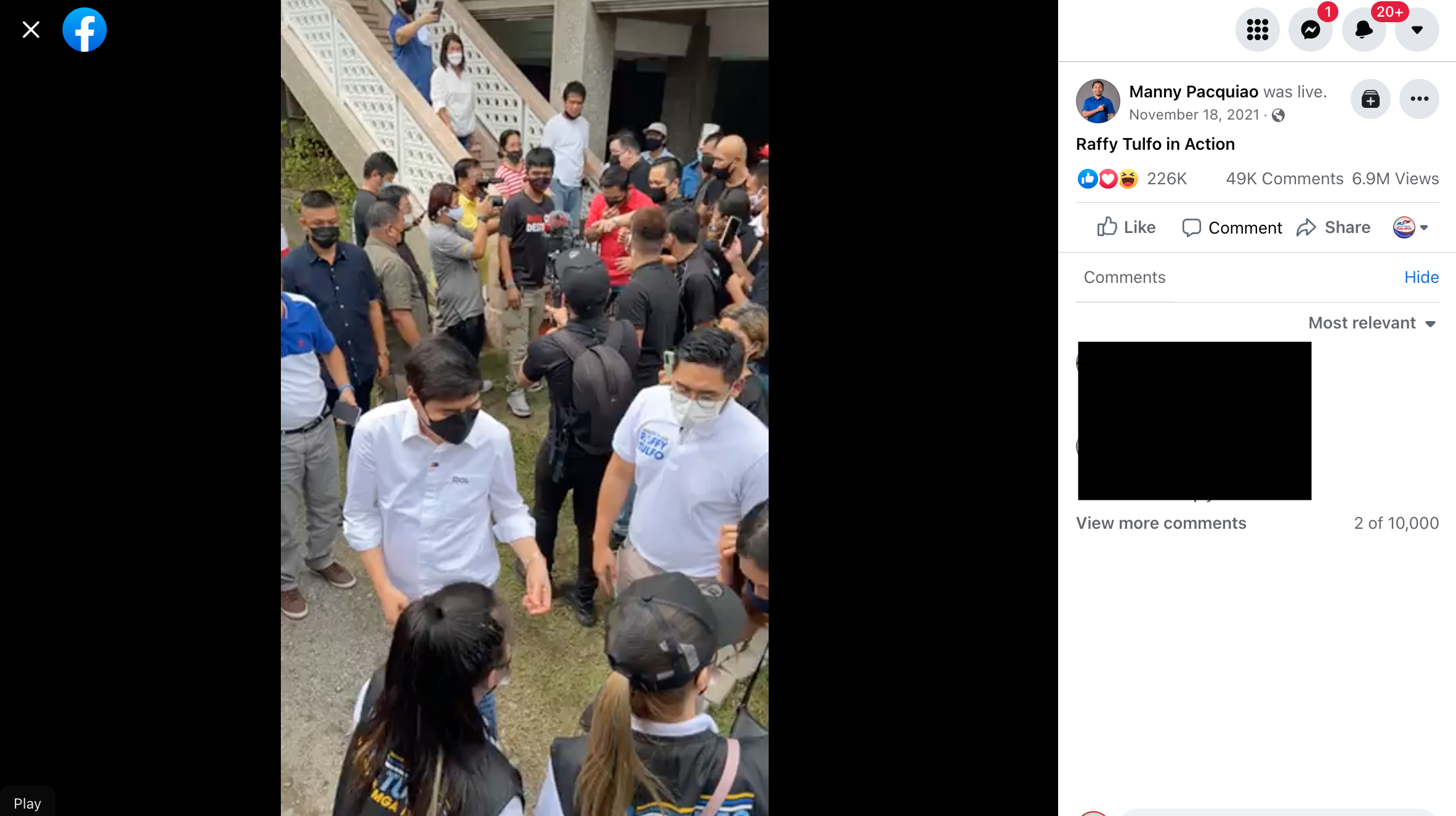 Raffy Tulfo top interaction redacted