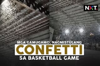 Mga gamugamo, nagmistulang confetti sa basketball game