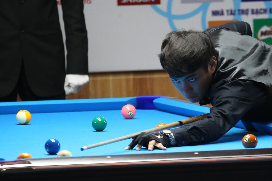 Johann Chua is the champion of the men's 9-ball singles in the 31st SEA Games. PSC/POC Pool Photo.