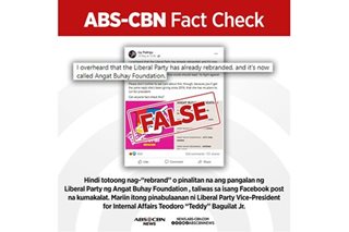 FACT CHECK: Hindi totoong Angat Buhay Foundation na ang tawag sa Liberal Party