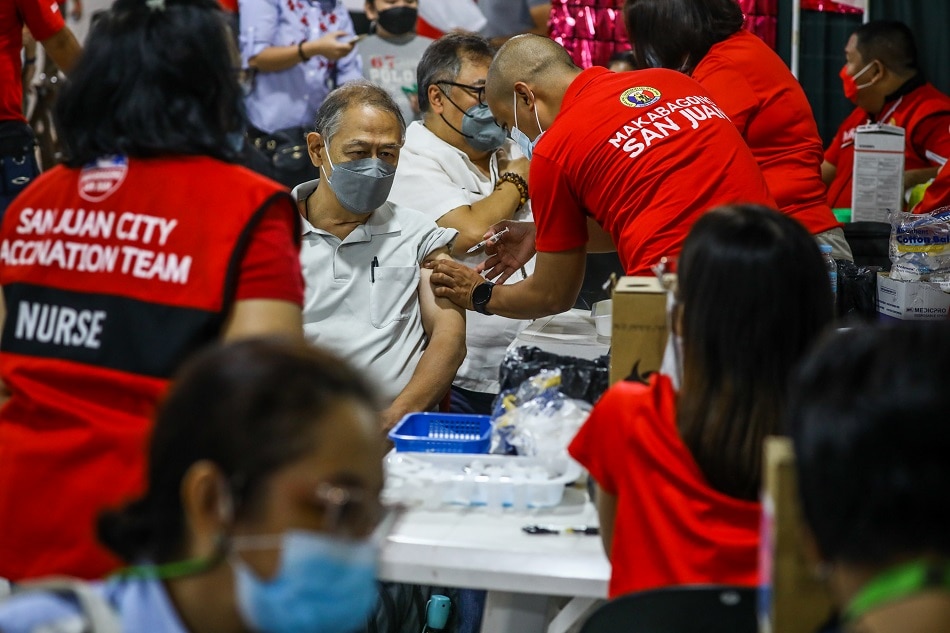 San Juan City rolls out its second booster shots against COVID-19 for senior citizens and medical frontliners at the Vmall Greenhills vaccination site on May 20, 2022. Jire Carreon, ABS-CBN News