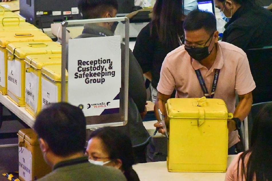 The Commission on Elections National Board of Canvassers continue to receive boxes containing certificates of canvass at the Philippine International Convention Center (PICC) in Pasay City on May 15, 2022. Mark Demayo, ABS-CBN News/file