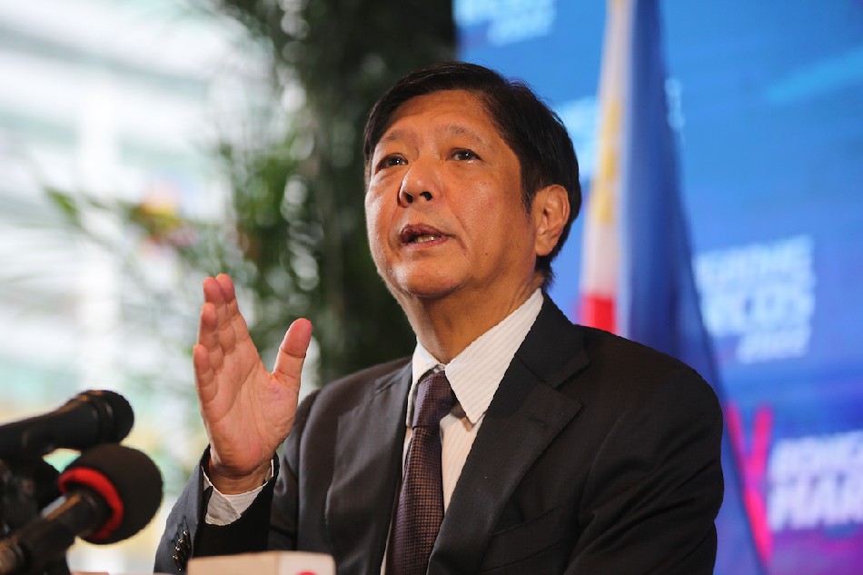 President-elect Ferdinand ‘Bongbong’ Marcos addresses members of the media during a briefing at the BBM Campaign Headquarters in Mandaluyong City on May 23, 2022. Jonathan Cellona, ABS-CBN News