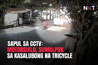 Sapul sa CCTV: Motorsiklo, sumalpok sa tricycle