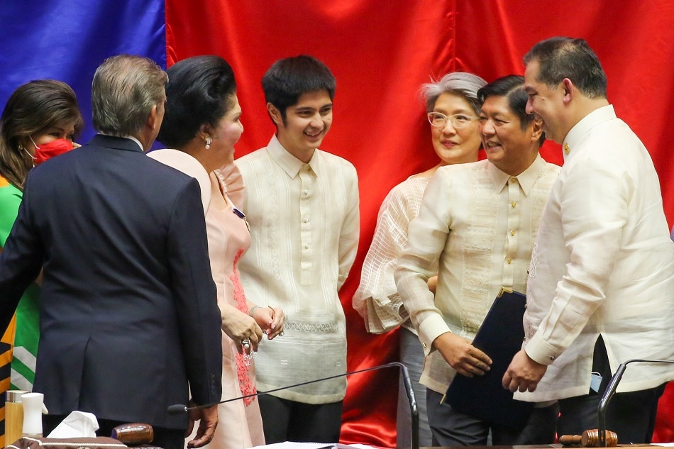 The family of Ferdinand Marcos Jr., led by his mother, former First Lady Imelda Marcos, attend his proclamation as winner of this year's presidential elections, at the Batasan Pambansa in Quezon City on May 25, 2022 . Jonathan Cellona, ABS-CBN News