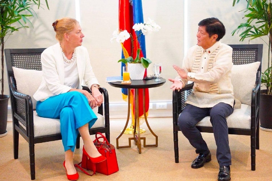 German Ambassador to the Philippines Anke Reiffenstuel pays a courtesy call on President-elect Ferdinand Marcos Jr. on June 7, 2022. Handout photo
