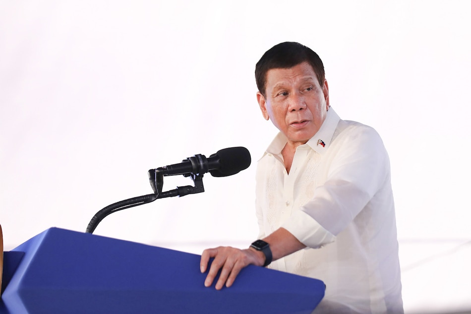  Si Pangulong Rodrigo Duterte sa speech niya sa pagbaba ng tunnel boring machine sa Metro Manila subway project sa Valenzuela City noong June 12, 2022. Alfred Frias, Presidential Photo