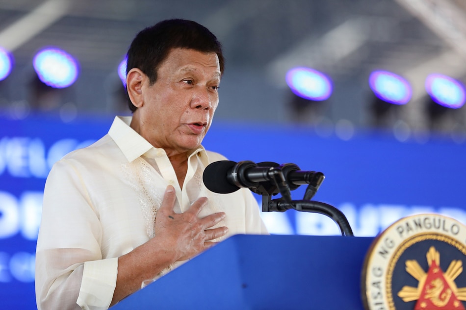 President Rodrigo Duterte delivers his speech during the inspection of the National Academy of Sports in Capas, Tarlac on June 14, 2022. Alberto Alcain, Presidential Photo/file