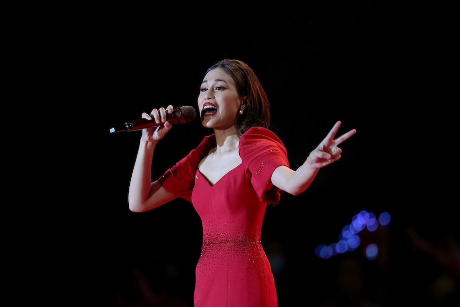 Toni Gonzaga sings at the Marcos-Duterte UniTeam miting de avance in Parañaque City on May 7, 2022. Fernando G. Sepe Jr., ABS-CBN News/file
