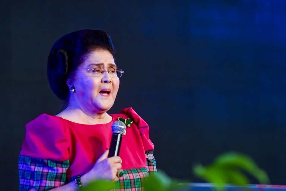 Former First Lady Imelda Marcos greets supporters during the hosting of her 90th birthday by the Friends of Imelda Romualdez Marcos (FIRM) held at the Rizal Park Open Air Auditorium in Manila on July 01, 2019. George Calvelo, ABS-CBN News