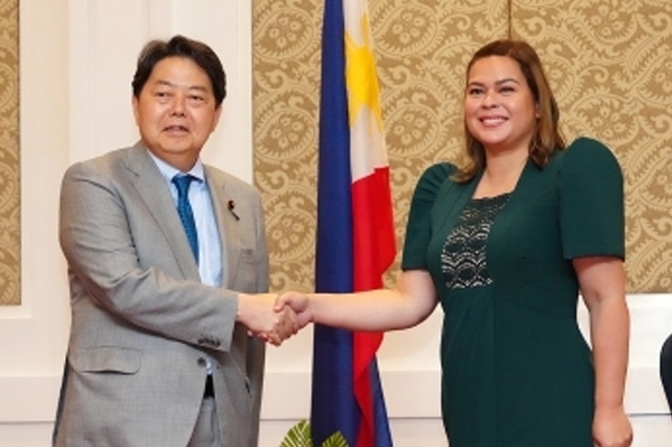 Japan Foreign Minister Yoshimasa Hayashi pays Philippines Vice President-elect Sara Duterte a courtesy call in Manila on June 29, 2022. Photo from the Japan Ministry of Foreign Affairs