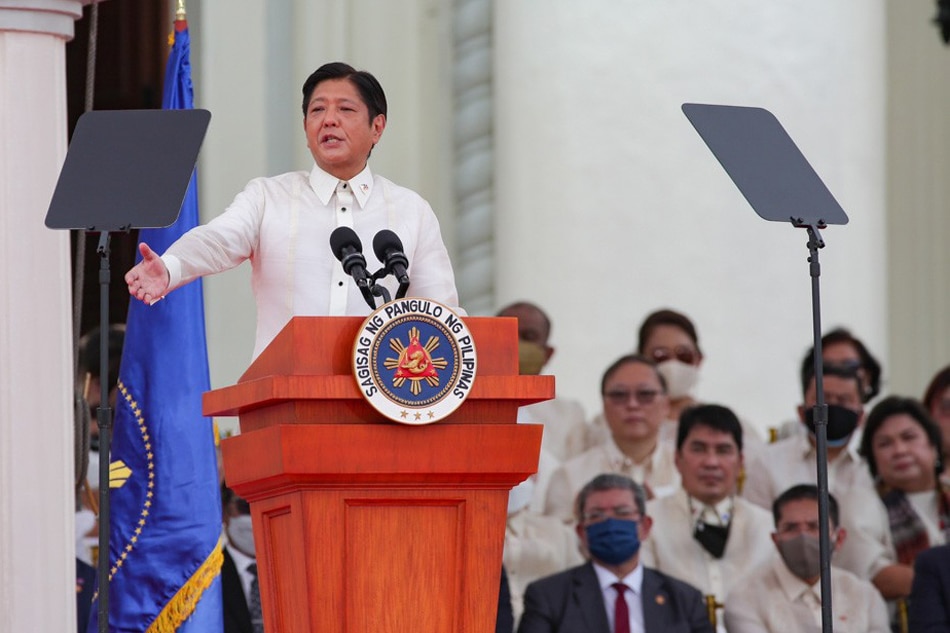 President Ferdinand Marcos, Jr. delivers his address during his inauguration as the 17th President of the Philippines at the National Museum in Manila on June 30, 2022. George Calvelo, ABS-CBN News