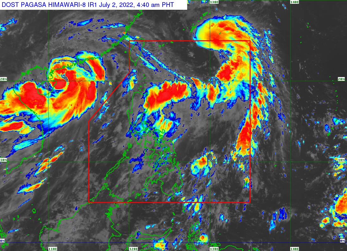 This PAGASA photo shows Tropical Storm Domeng at 4:40 a.m. Saturday.