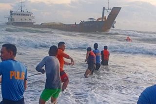 24 rescued after ship runs aground in Zambales