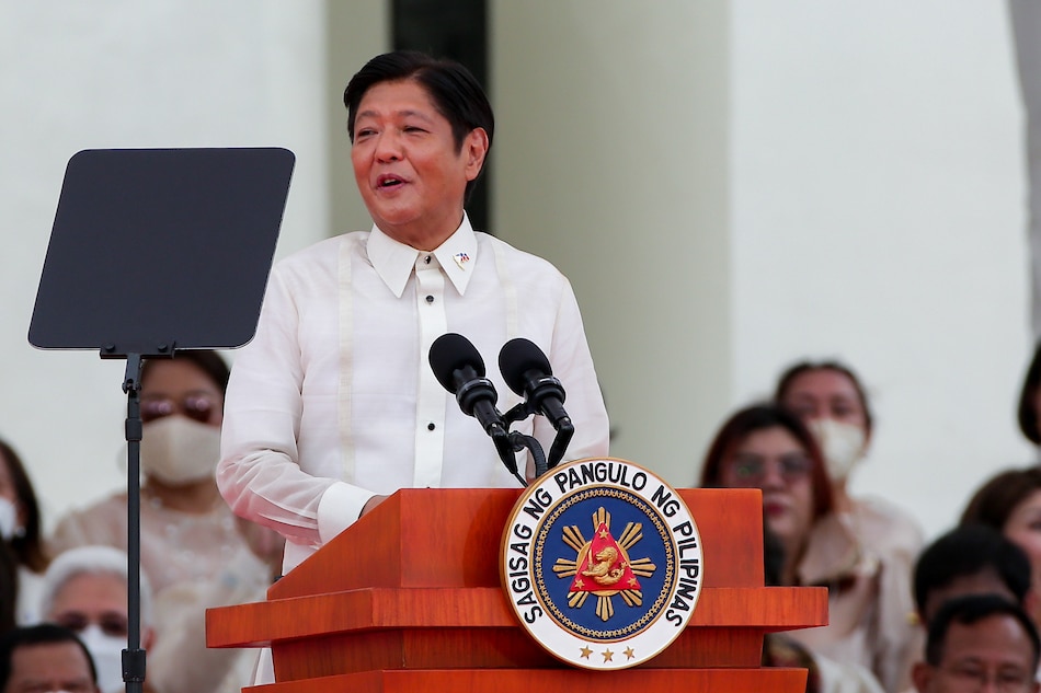 President Ferdinand “Bongbong” Marcos Jr. delivers his inaugural address at the National Museum in Manila on June 30, 2022. George Calvelo, ABS-CBN News