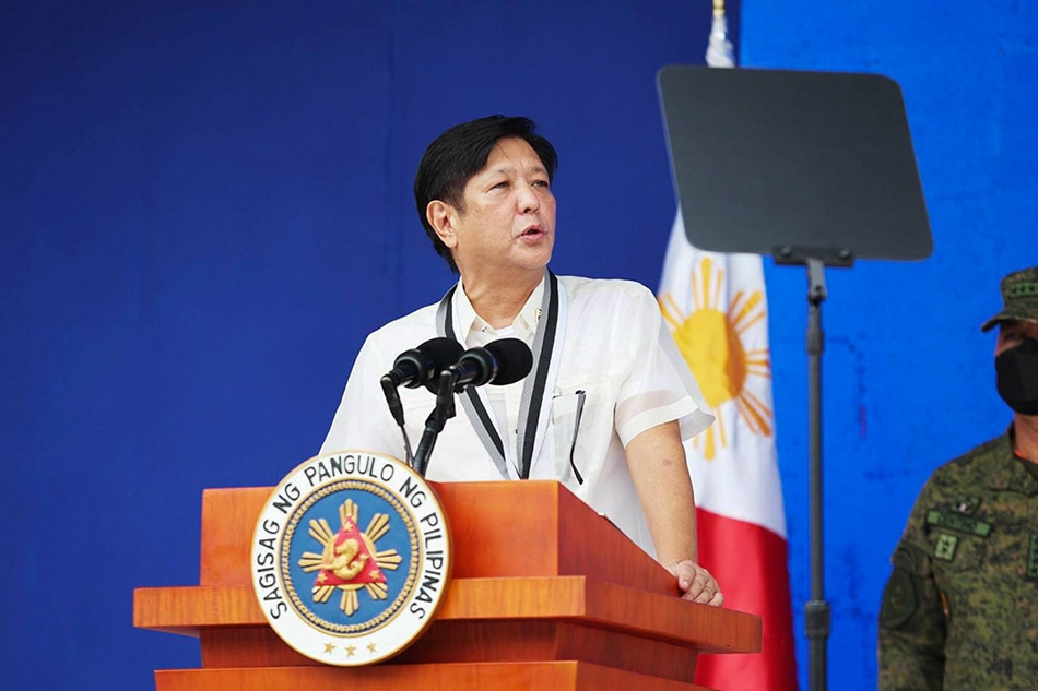 President Ferdinand “Bongbong” Marcos Jr. speaks during the Change of Command Ceremony of the Presidential Security Group (PSG) at the PSG Grandstand in Malacañang Park, July 4, 2022. Office of the President