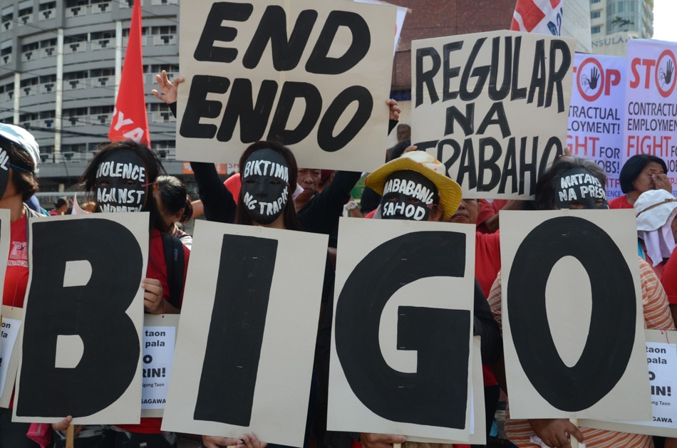 Labor groups call on President Duterte to fulfill his campaign promise of abolishing contractualization and raise wages at a protest on June 30, 2017. Mark Demayo, ABS-CBN News