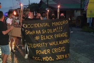 Protesta isinagawa dahil sa Occidental Mindoro power crisis