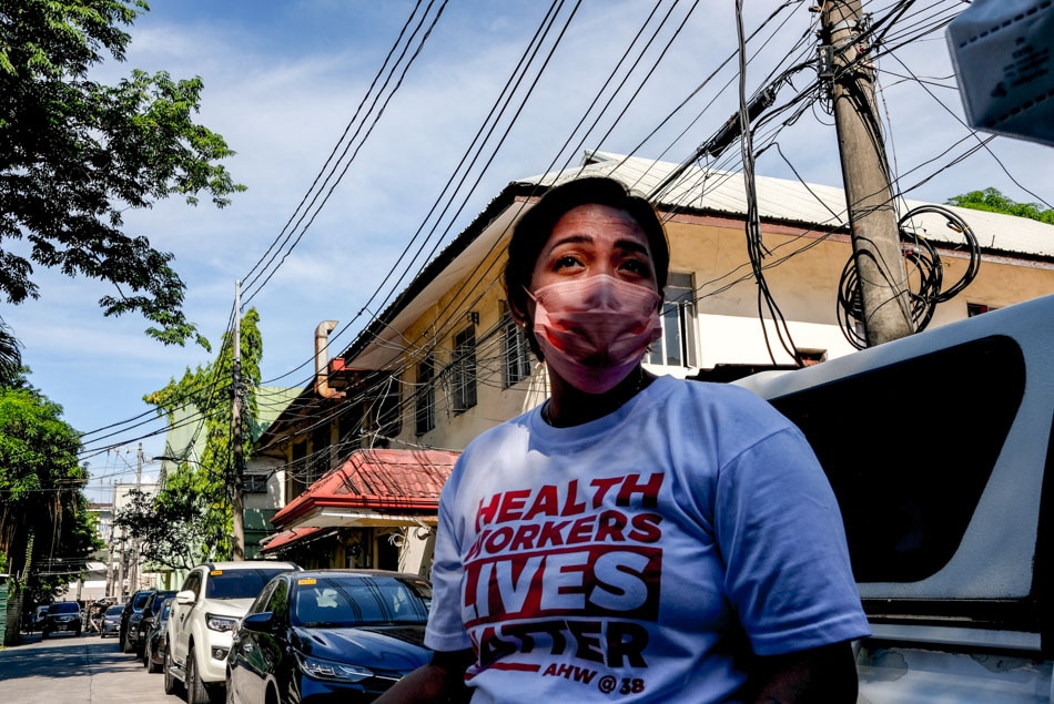 For nurse Jaymmee De Guzman, the struggle continues long after the peak of the Covid-19 pandemic has subsided as memories of the challenges healthcare workers had to face remains fresh in her mind. Photo taken outside the San Lazaro Hospital in Manila on June 11, 2022. George Calvelo, ABS-CBN News
