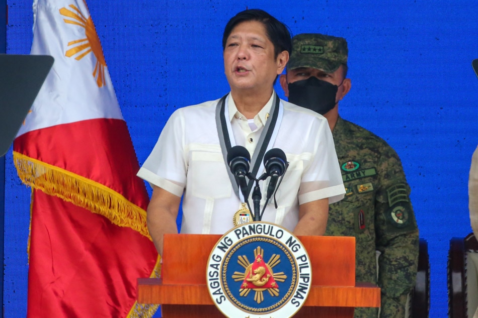 President Ferdinand Marcos Jr. delivers his speech during the Presidential Security Group Change of Command ceremonies at the PSG Grandstand, Malacañang Park, Manila on July 4, 2022. Jonathan Cellona, ABS-CBN News