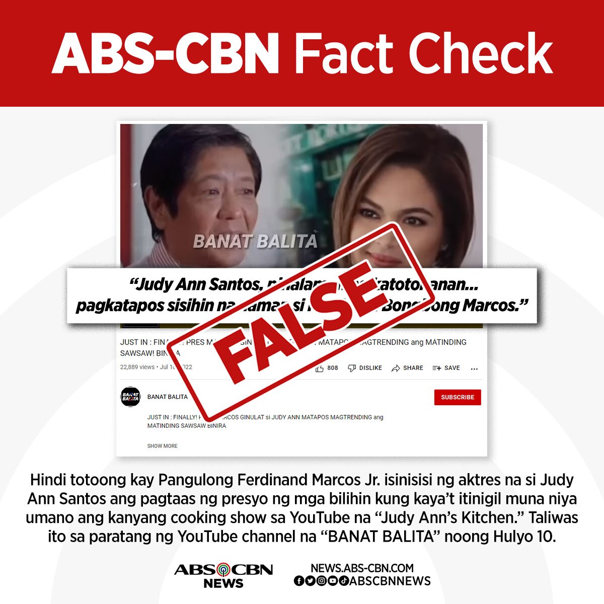FACT CHECK: ‘Di totoong isinisisi ni Juday kay Marcos ang mataas na presyo ng bilihin 