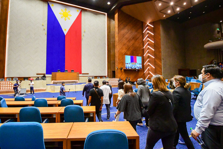 Preparations are underway at the House of Representatives in Quezon City on July 20, 2022 for the first State of the Nation Address of President Bongbong Marcos Jr. on July 25. Mark Demayo, ABS-CBN News