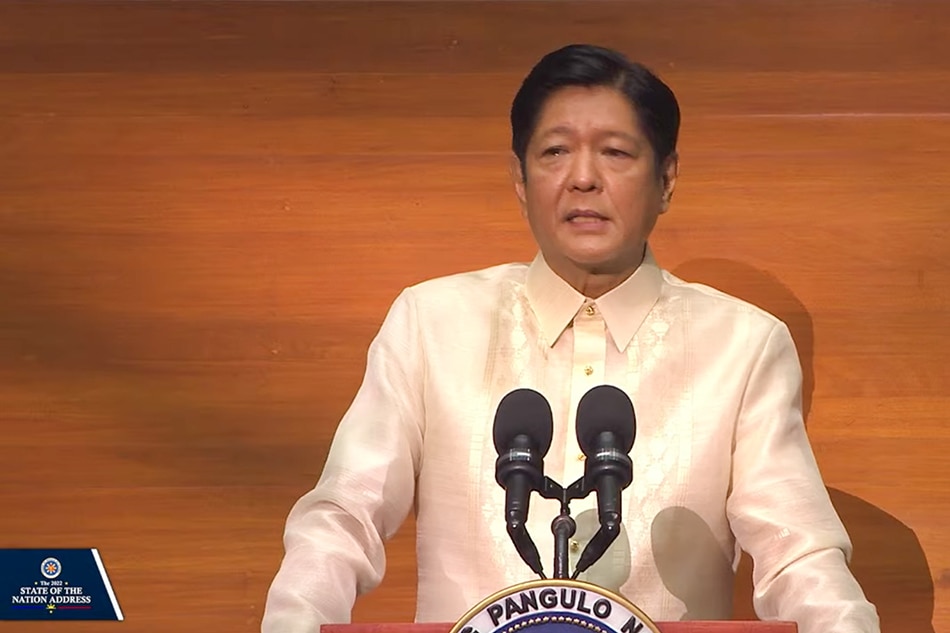 President Ferdinand “Bongbong” Marcos, Jr. delivers his 1st State of the Nation Address at the House of Representatives on July 25, 2022. RTVM Screengrab