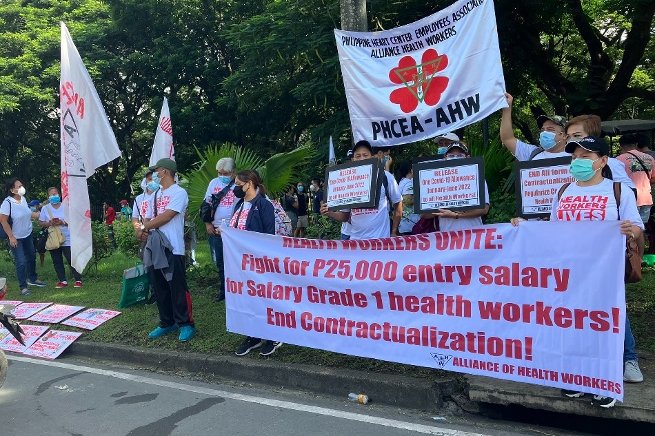 Protesters from various groups challenged President Ferdinand “Bongbong” Marcos Jr. to prove that he is not like his father, as he is set to deliver his first State of the Nation Address, on July 25, 2022. Josiah Antonio, ABS-CBN News